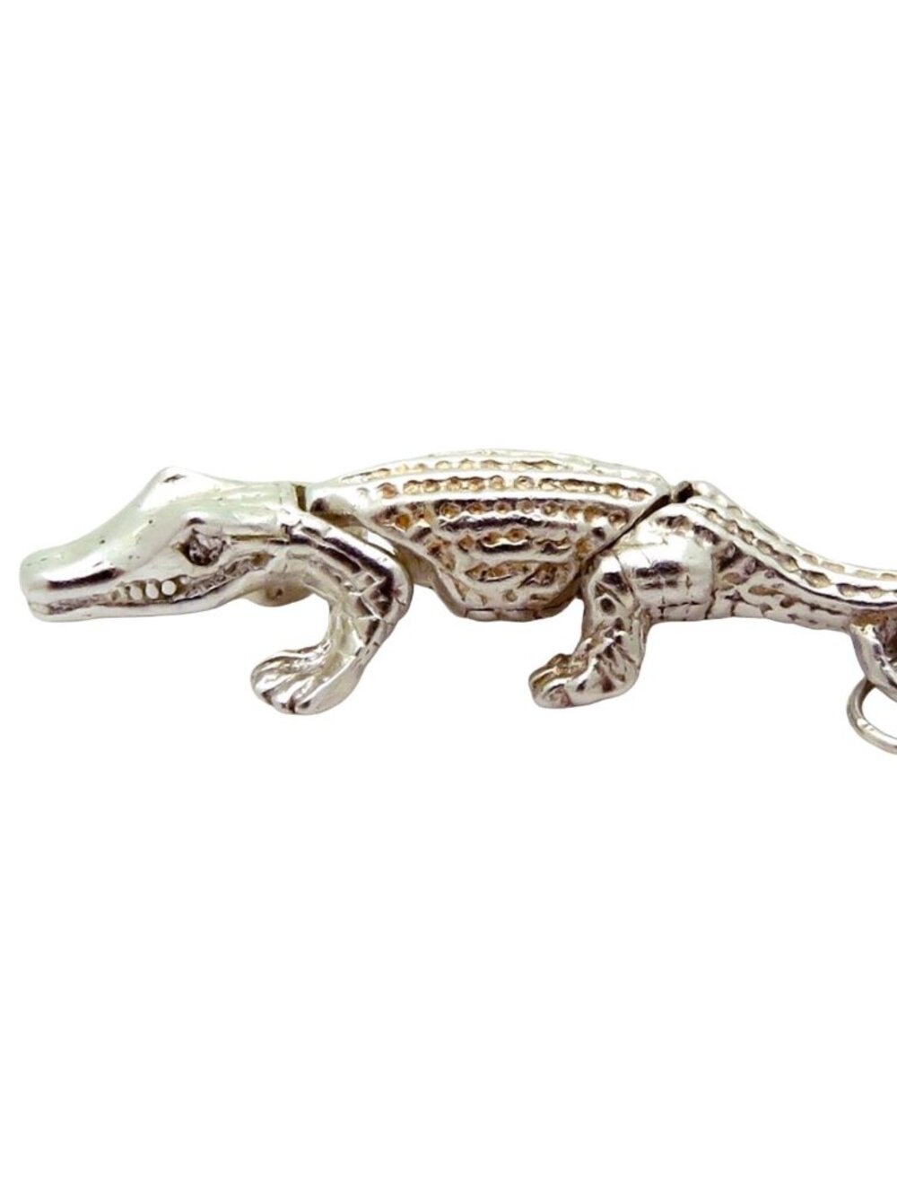 Vintage Sterling Silver Articulated 3D Alligator/Crocodile Movable Charm